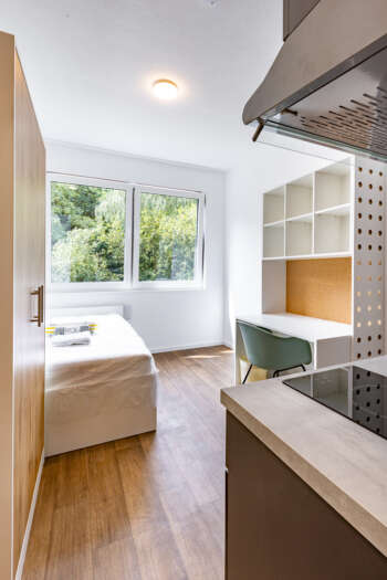 Blick in ein Apartment des Community Campus Bochum.