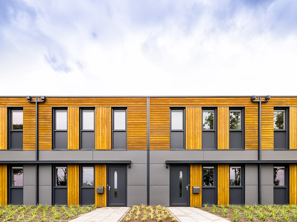 View of the front of a modular house